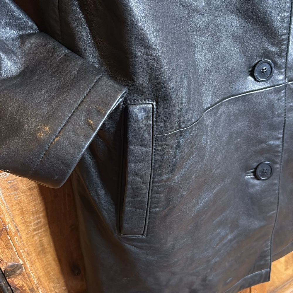 Vintage Nicole Miller Black leather jacket. Gorgeous! Sz S - Picture 3 of 10